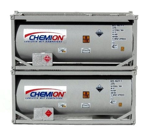 Jacksonville Terminal Company N 205210 20' Standard Tank Containers with Full Length 3/4 Width Walkway, Chemion (2)