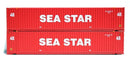 Jacksonville Terminal Company N 485006 48' HC 3-42-3 Corrugated Containers with Magnetic System, Sea Star (2-Pack)