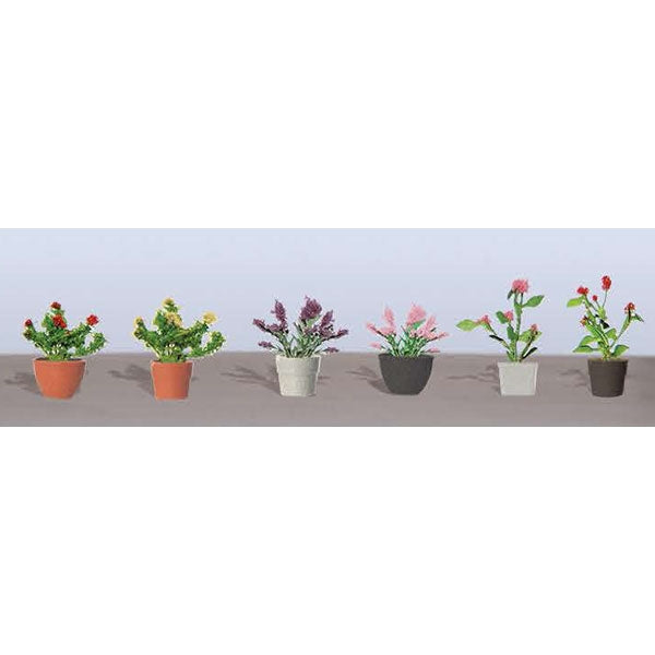 JTT Scenery Products O 95566 Assorted Potted Flower Plants Set