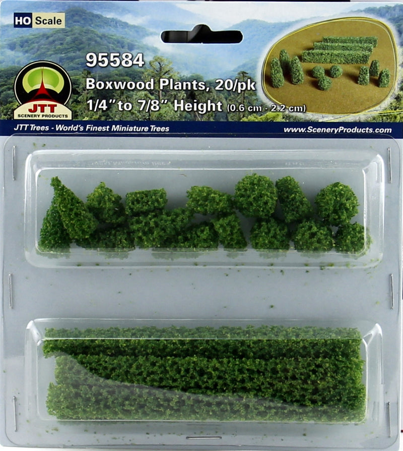 JTT Scenery Products HO 95584 Boxwood Plants, 1/4" to 7/8" High (20)