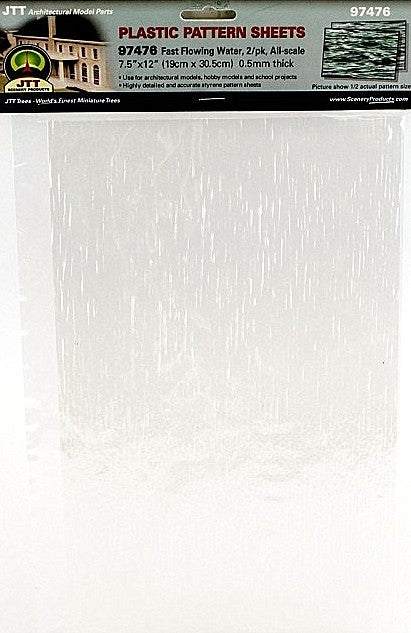 JTT Scenery Products 97476 Plastic Pattern Sheets, Fast Flowing Water (2)