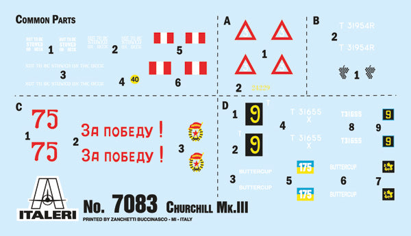 Italeri 7083 - SCALE 1 : 72 Churchill Mk. III