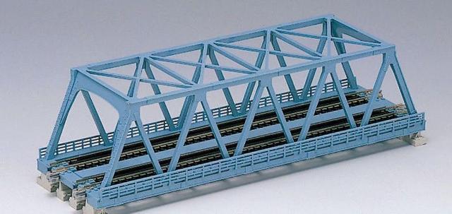 Kato N 20436 Unitrack 9-3/4" Double Track Truss Bridge, Light Blue