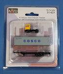 Kato N 31621 Yard Tractor Trailer with 40' Container and Extendable Chassis, Yellow (40' to 53')