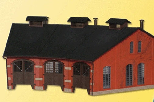 Kibri HO 39452 3-Stall Roundhouse or Engine Shed Kit