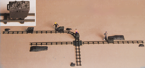 Kibri HO 39853 Coal Wagon, Intersection & Rails