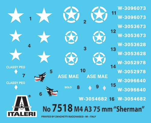 Italeri 7518 - SCALE 1 : 72 SHERMAN M4 - FAST ASSEMBLY