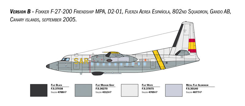 Italeri 1455 - SCALE 1 : 72 Fokker F-27 Maritime Patrol