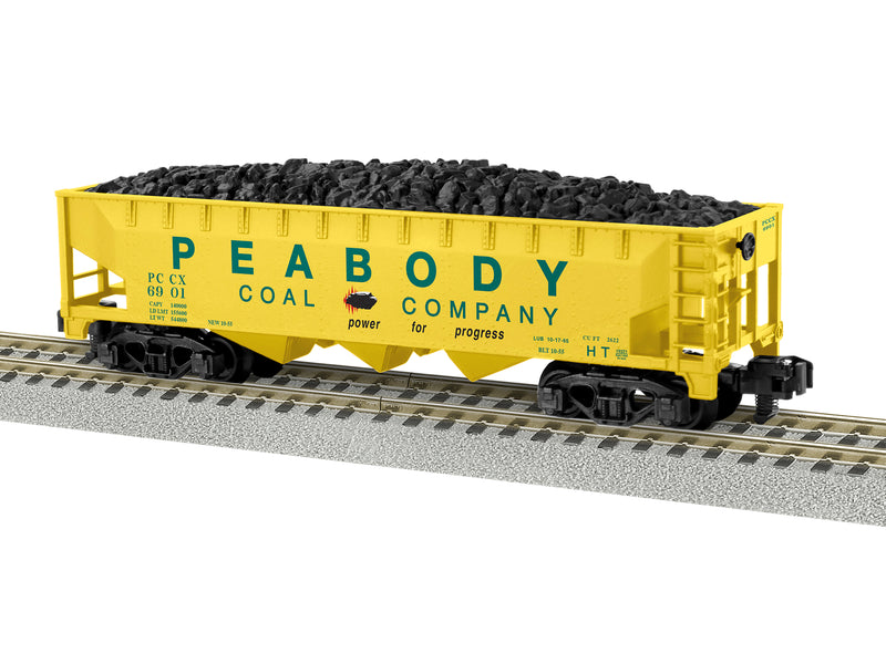 Lionel S 2219321 American Flyer 3-Bay Hopper, Peabody Coal