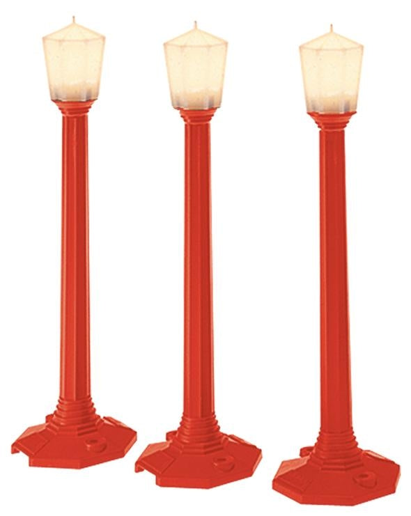 Lionel O 6-37151 Classic Street 3 Lamp Set, Christmas (Red) (d)