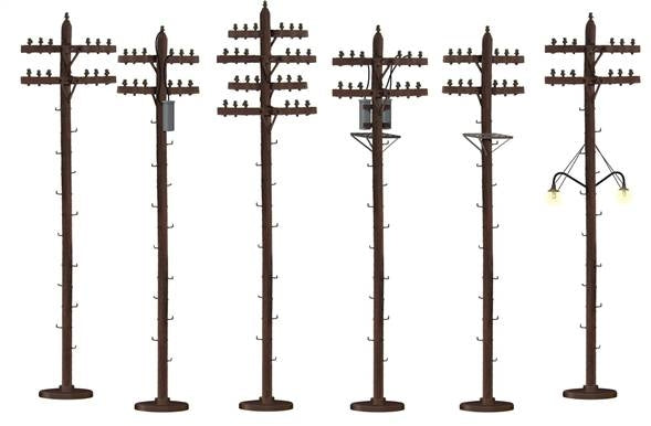 Lionel O 6-37939 Assorted Scale Telephone 6-Pole Set