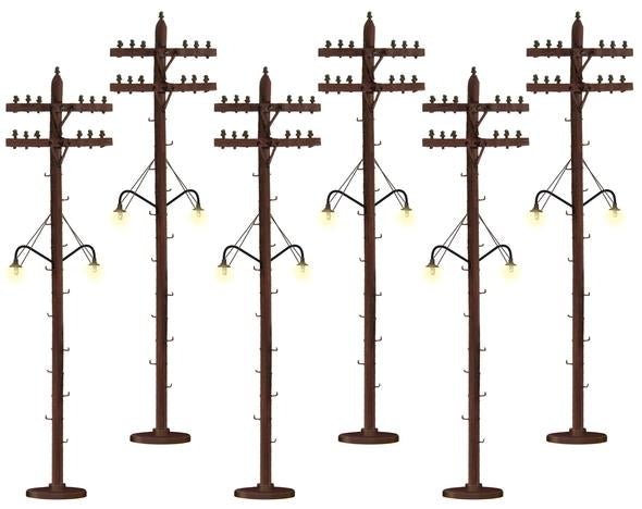 Lionel O 6-37995 Lighted Scale Telephone Poles (6)