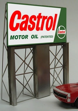 Miller Engineering HO/O 4381 Castrol Roadside Billboard, Animated Neon Style Sign Kit