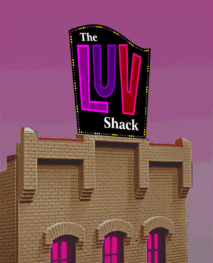 Miller Engineering N 4482 The Luv Shack, Animated Neon Style Sign Kit