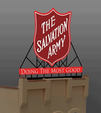 Miller Engineering HO/O 6281 Salvation Army, Animated Neon Style Sign Kit