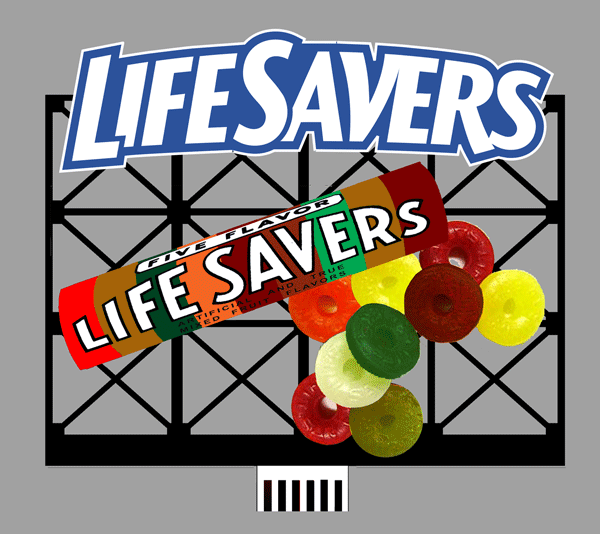 Miller Engineering N/HO 44-0852 Small Lifesaver Billboard, Animated Neon Style Sign Kit