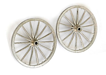 Model Shipways 4000M Cannon Wheel Set 2pc Metal 3-1/4'