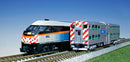 PREORDER Kato N 1068701S1 MP36PH Chicago Metra Gallery Bi-Level Commuter Train Set with Lighting, Chicago Metra (4-Pack) (DCC & Sound-Equipped)