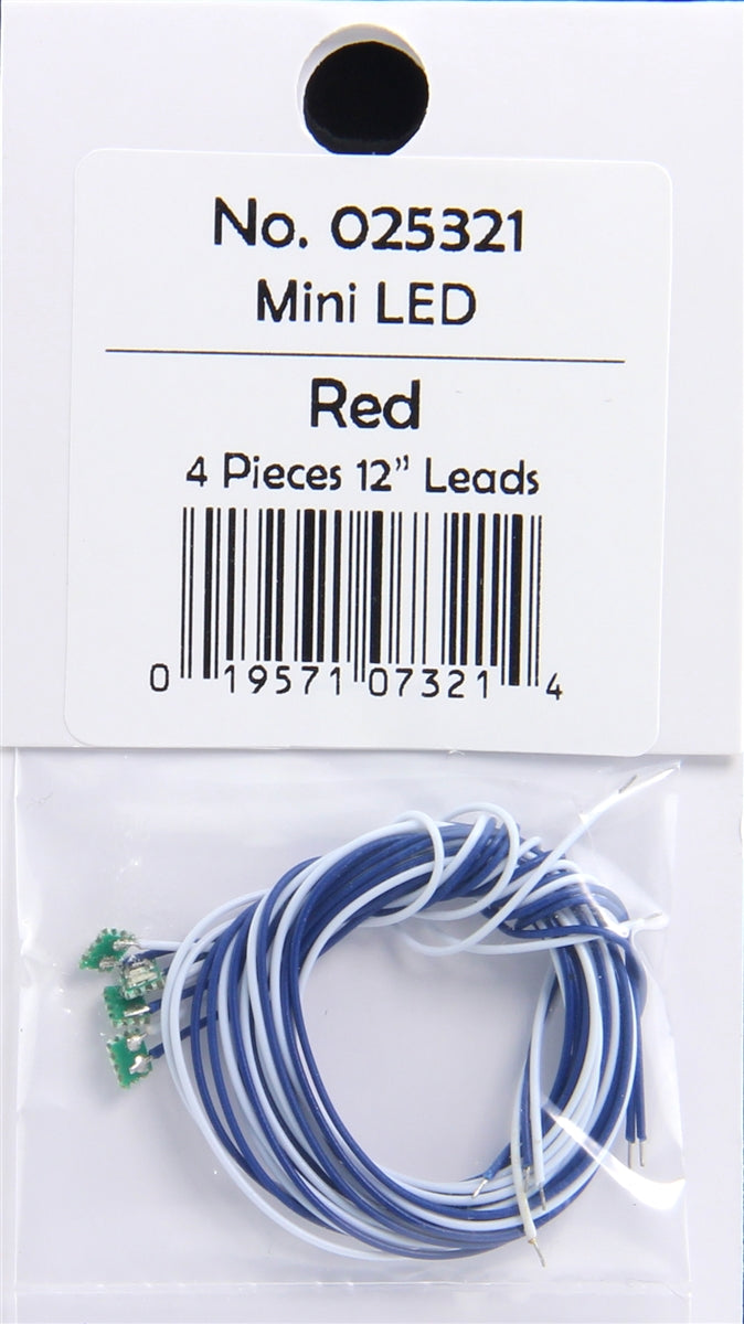MRC 025321 Light Genie Surface Mounted LED, Mini Red with 12" Leads (Pack of 4)