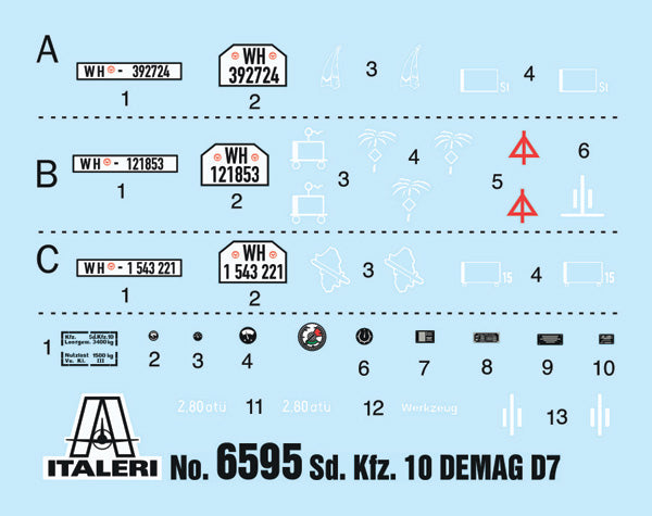 Italeri 6595 - SCALE 1 : 35 Sd. Kfz. 10 Demag D7 with 7,5 cm leIG 18 and crew