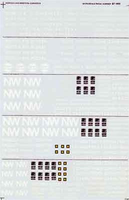 Microscale HO 87-0482 Norfolk and Western Cabooses White Lettering
