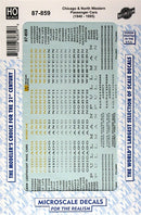 Microscale HO 87-0859 Chicago and Northwestern Passenger Cars (1940-1995)