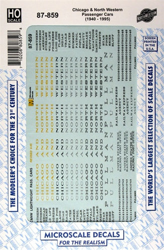 Microscale HO 87-0859 Chicago and Northwestern Passenger Cars (1940-1995)