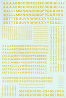 Microscale HO 90056 Gothic Block Letters and Numbers, Yellow