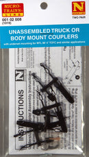Micro-Trains N 00102008 (1019) Truck or Body Mount Couplers (2 pair, Unassembled)