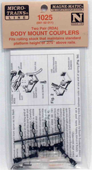 Micro-Trains N 00102011 (1025) RDA Universal Body Mount Couplers (2 pair, Unassembled)