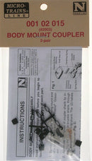 Micro-Trains N 00102015 (2003) Short Shank Body Mount Couplers (2 Pair, Unassembled)