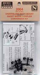 Micro-Trains N 00102051 (2004) Short Shank Underslung Body Mount Coupler (2 Pair, Unassembled)