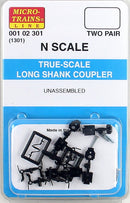Micro-Trains N 00102301 (1301) True-Scale Coupler with Long Shank (2 Pair)