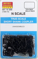 Micro-Trains N 00110300 (1300-10) True-Scale Coupler with Short Shank (10 Pair)