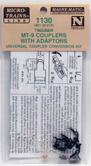 Micro-Trains N 00130014 (1130) MT-9 Long T-Shank Couplers with Adaptors (2 Pair, Unassembled)