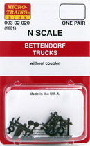 Micro-Trains N 00302020 (1001) Bettendorf Trucks without Couplers (1 Pair)
