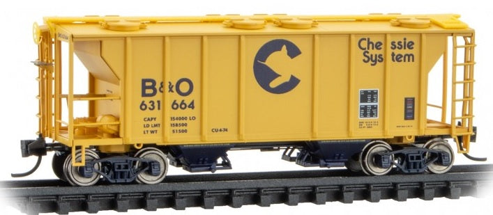 Micro-Trains 095 00 090 PS-2, 2 Bay Covered Hopper, Chessie B&O