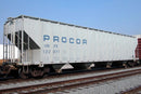 PREORDER Rapido 560005 N Procor 5820 Covered Hopper 6-Pack - Ready to Run -- Procor Ltd. UNPX (gray, low black solid lettering)