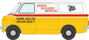 PREORDER Oxford Diecast N NCFV001 Bedford CF Van, Assembled, Gunn JCB Ltd. (yellow, white, red)