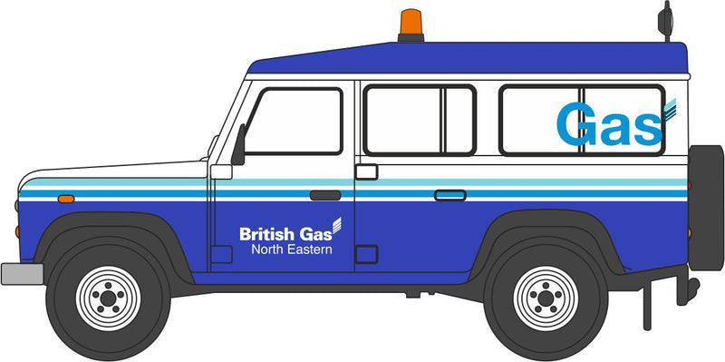 PREORDER Oxford Diecast N NDEF019 Land Rover Defender LWB, British Gas
