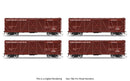 PREORDER Broadway Limited Imports HO 10725 40' Wood Stock Car,  Pacific 4-Pack, No-Sound, HO Scale (Road Nos. 83039, 83115, 83143, 83