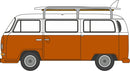 Oxford Diecast N NVW022 Volkswagon T2 Bay Window Minibus with Surfboards, Orange