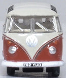 Oxford Diecast 553-NVWS001 1951 Volkswagen T1 Samba Passenger Van - Assembled -- Sealing Wax Red, Beige Gray, N Scale