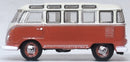 Oxford Diecast 553-NVWS001 1951 Volkswagen T1 Samba Passenger Van - Assembled -- Sealing Wax Red, Beige Gray, N Scale