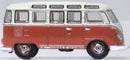 Oxford Diecast 553-NVWS001 1951 Volkswagen T1 Samba Passenger Van - Assembled -- Sealing Wax Red, Beige Gray, N Scale