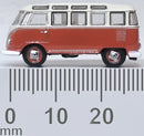 Oxford Diecast 553-NVWS001 1951 Volkswagen T1 Samba Passenger Van - Assembled -- Sealing Wax Red, Beige Gray, N Scale