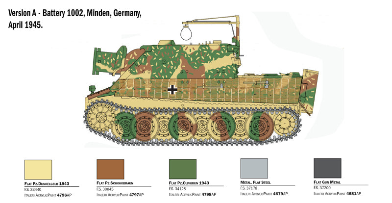 Italeri 6573 - SCALE 1 : 35 38 cm RW 61 auf STURMMORSER TIGER