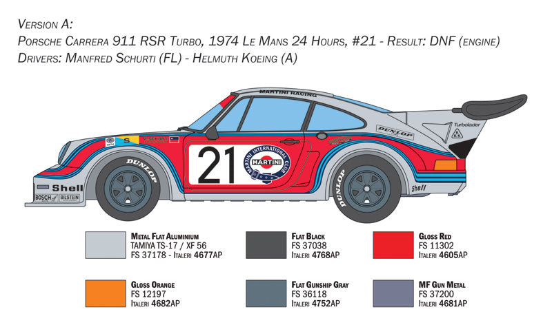 Italeri 3625 - SCALE 1 : 24 Porsche Carrera RSR Turbo