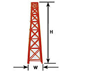 Plastruct N 94893 OIL-350 Styrene Plastic Water Towers Or Oil Wells, 1:200