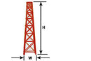 Plastruct HO 94892 OIL-550 Styrene Plastic Water Towers Or Oil Wells, 1:100